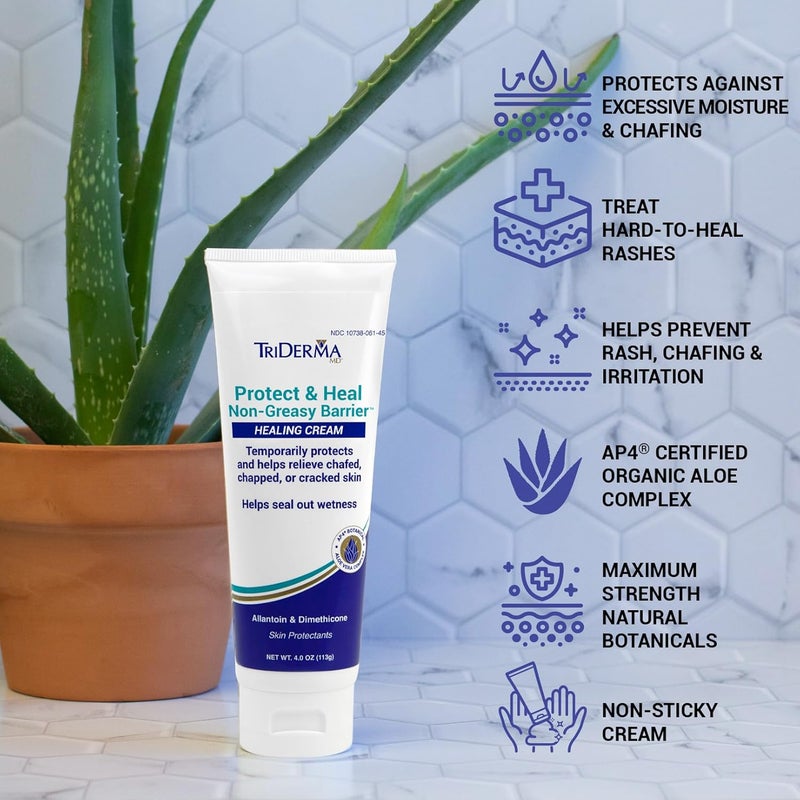 TriDerma Protect & Heal Non-Greasy Moisture Barrier Skin Protectant Cream for Diaper Rash and Chafing - 4 oz - Image 3